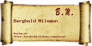 Berghold Milemon névjegykártya
